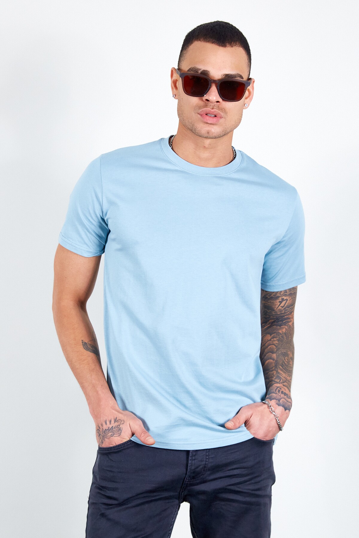 S.Blue Erkek Basic Tshirt | MES216959-01