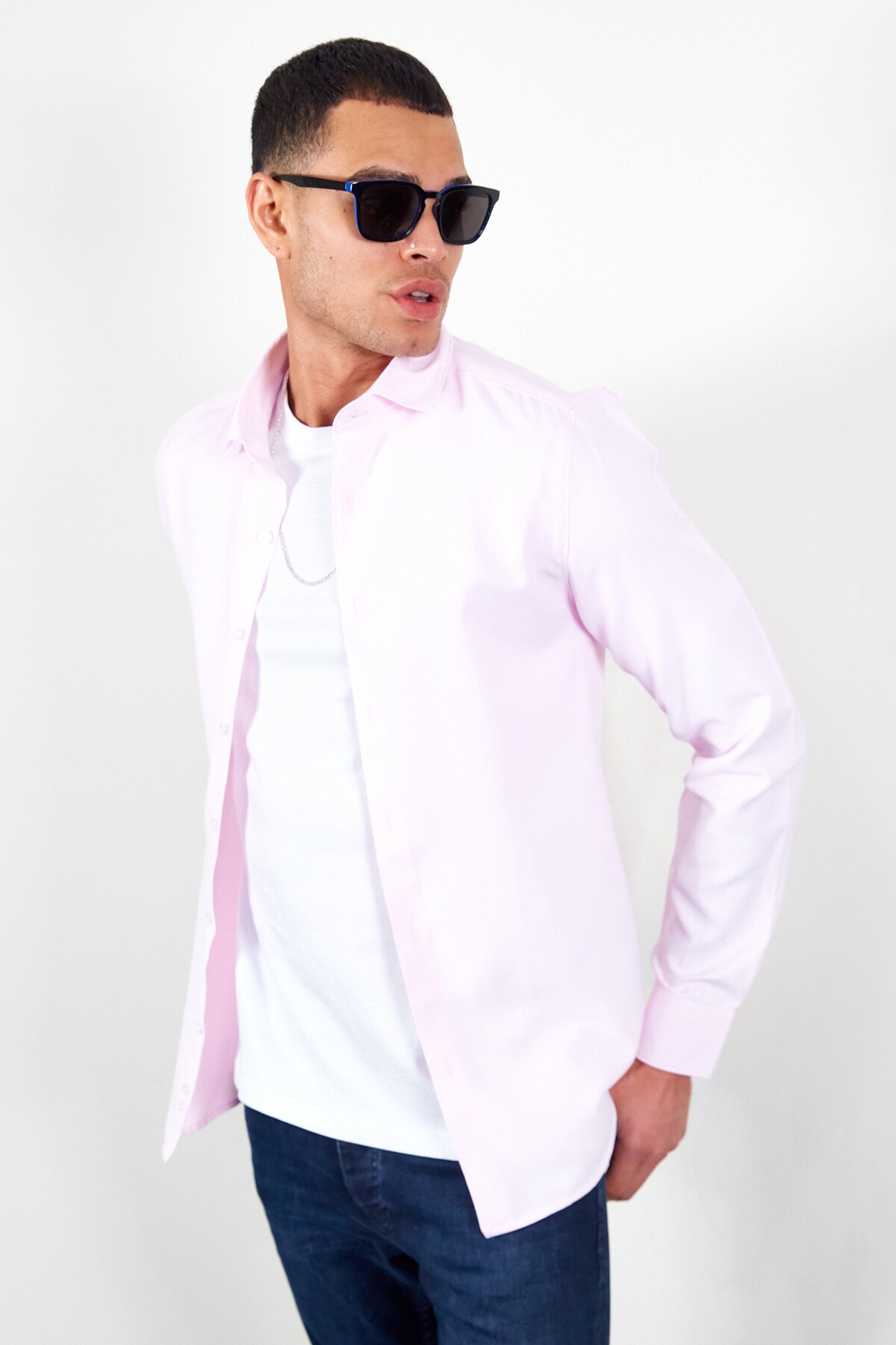 Pembe Erkek Kolay Ütülenebilir Standart Fit Normal Kesim Oxford Gömlek | MEW127504-01