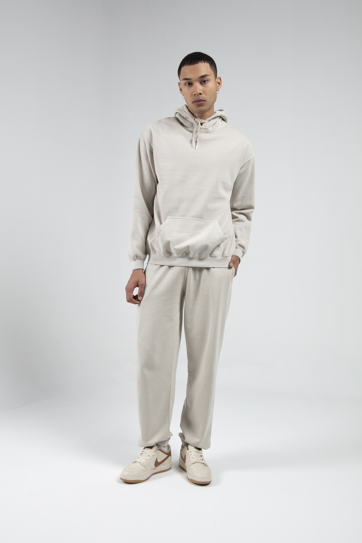 Taş Eskitme/Soluk Efektli Regular/Normal Kalıp Jogging Eşofman Altı | MKW688853-01