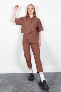 Kahve Kadın Poplin Pantolon | MKs666583-02