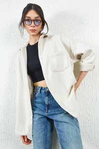 Taş Oversize Kaşe Gömlek | MKW167279-01