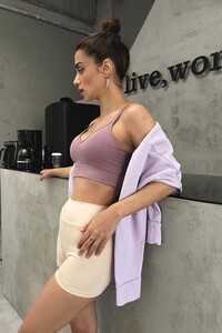 Gül Kurusu Seamless/Sırt Detaylı Hafif Destekli/Şekillendirici Spor Sütyeni | MKS178714-01