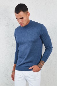 İndigo Yarım Balıkçı Basic Triko İndigo | MEW517378-01