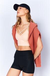 Pudra Seamless/Sırt Detaylı Hafif Destekli/Şekillendirici Spor Sütyeni